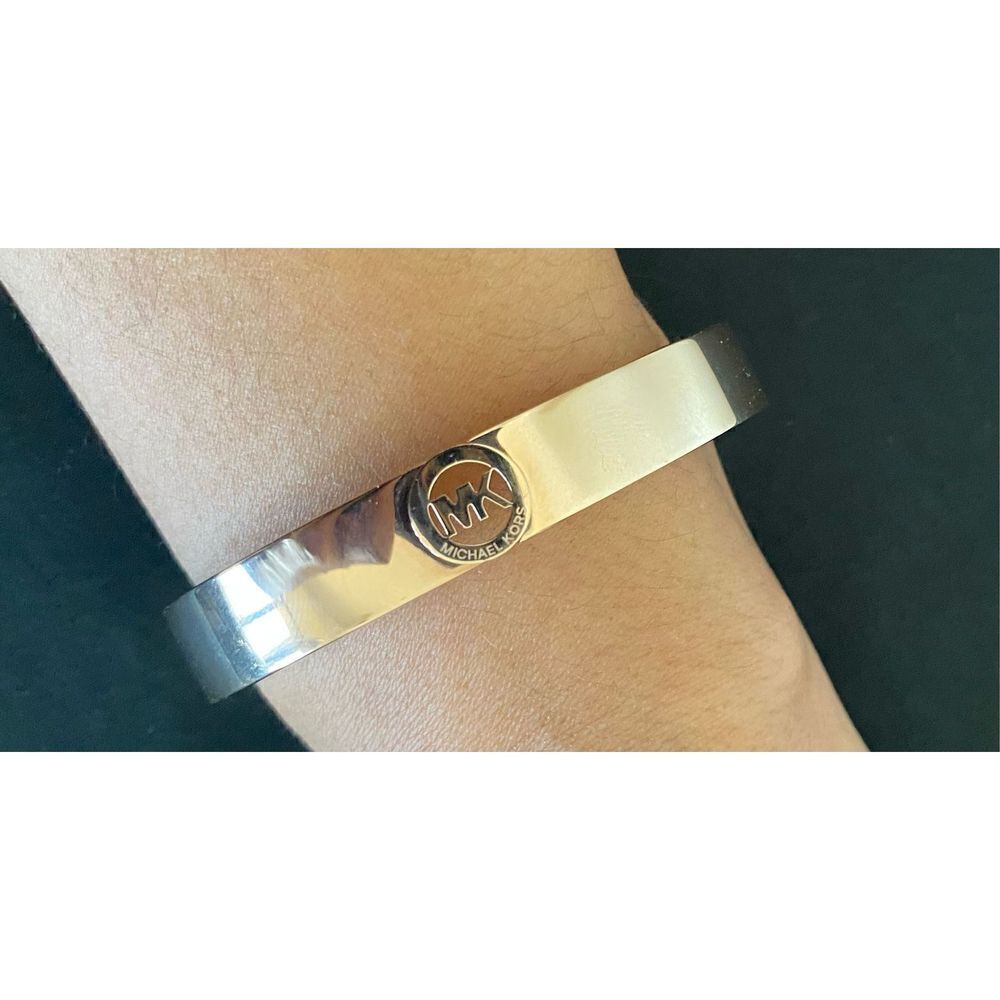 Michael Kors Women's Cuff Bracelet Rose Gold Heritage Stainless Steel Jewelry